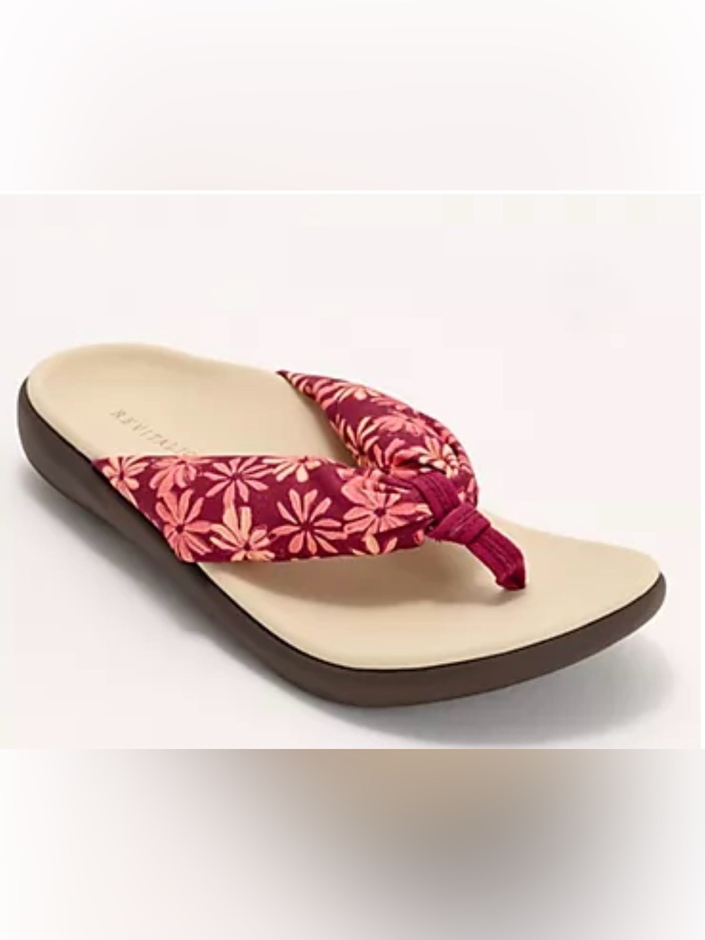 REVITALIGN 6B Tahiti Flip Flop Sandals Red Plumb Arch Support Body Alignment